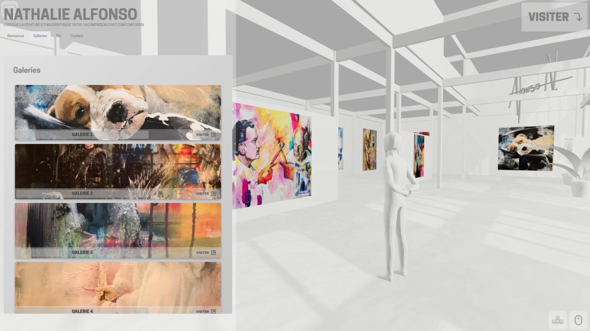 Vue 1ère personne dans la galerie 3D